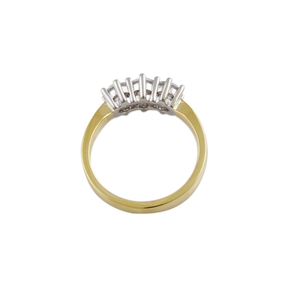 18ct Yellow and White Gold Three Stone Diamond Ring  Total Weight 0.90ct