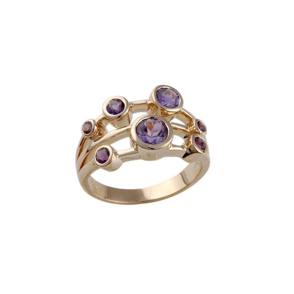9ct Gold Bubble Amethyst Ring