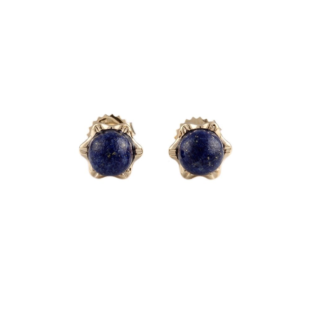 9ct Yellow Gold Lapis Earrings 4.14ct