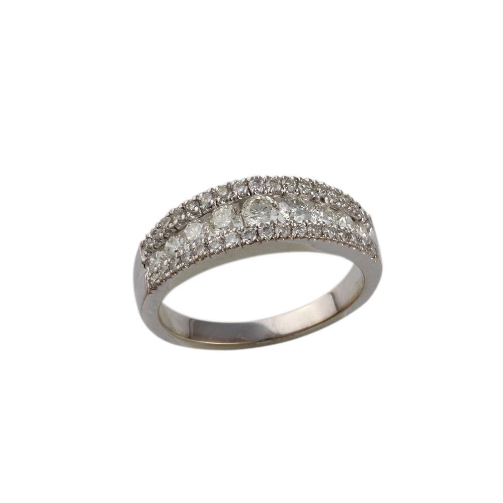 9ct White Gold Diamond Ring 0.84ct