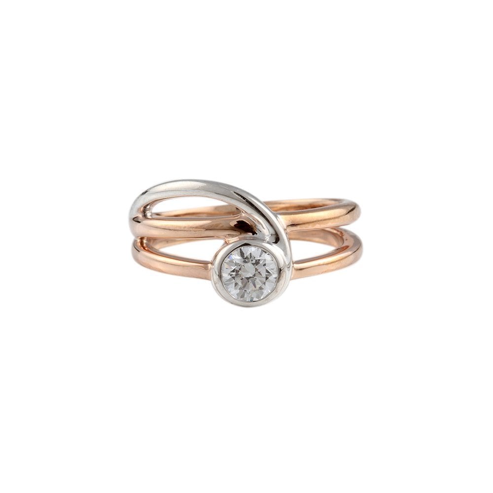 9ct White and Rose Gold Solitaire Ring