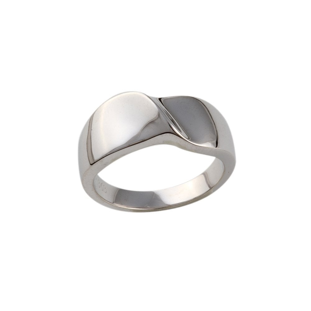 9ct White Gold Plain Twist Ring