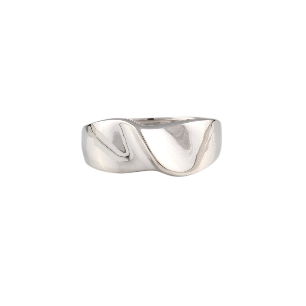 9ct White Gold Plain Twist Ring