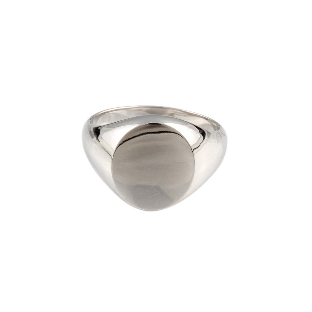 White Gold Oval Signet Ring