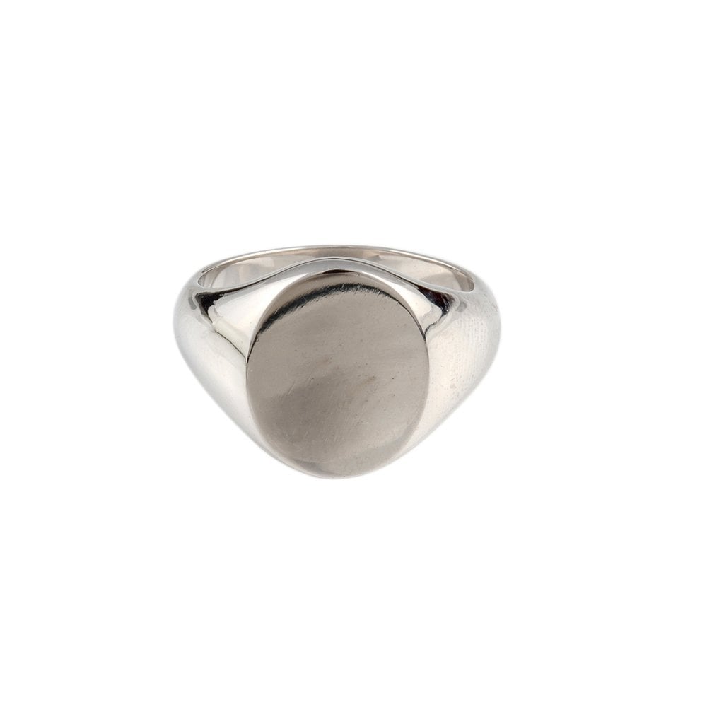 White Gold Oval Signet Ring