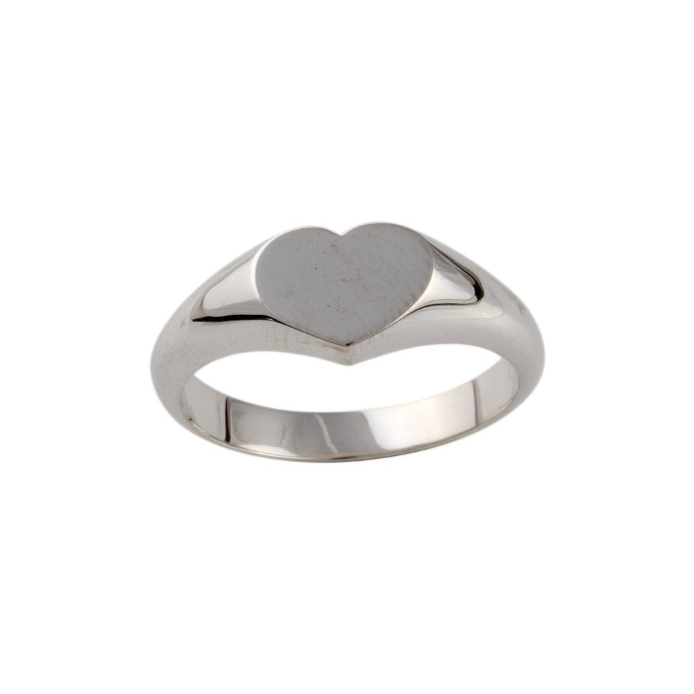 White Gold Heart Shape Signet Ring