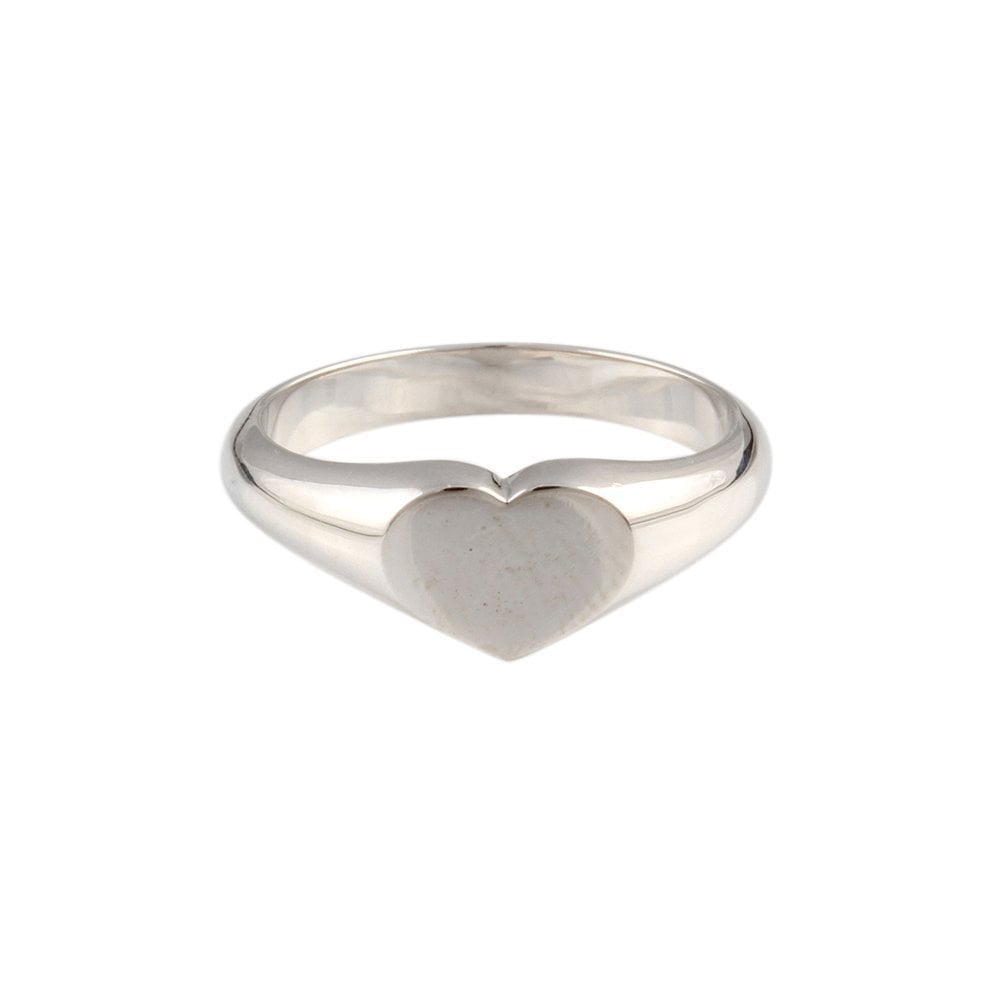 White Gold Heart Shape Signet Ring