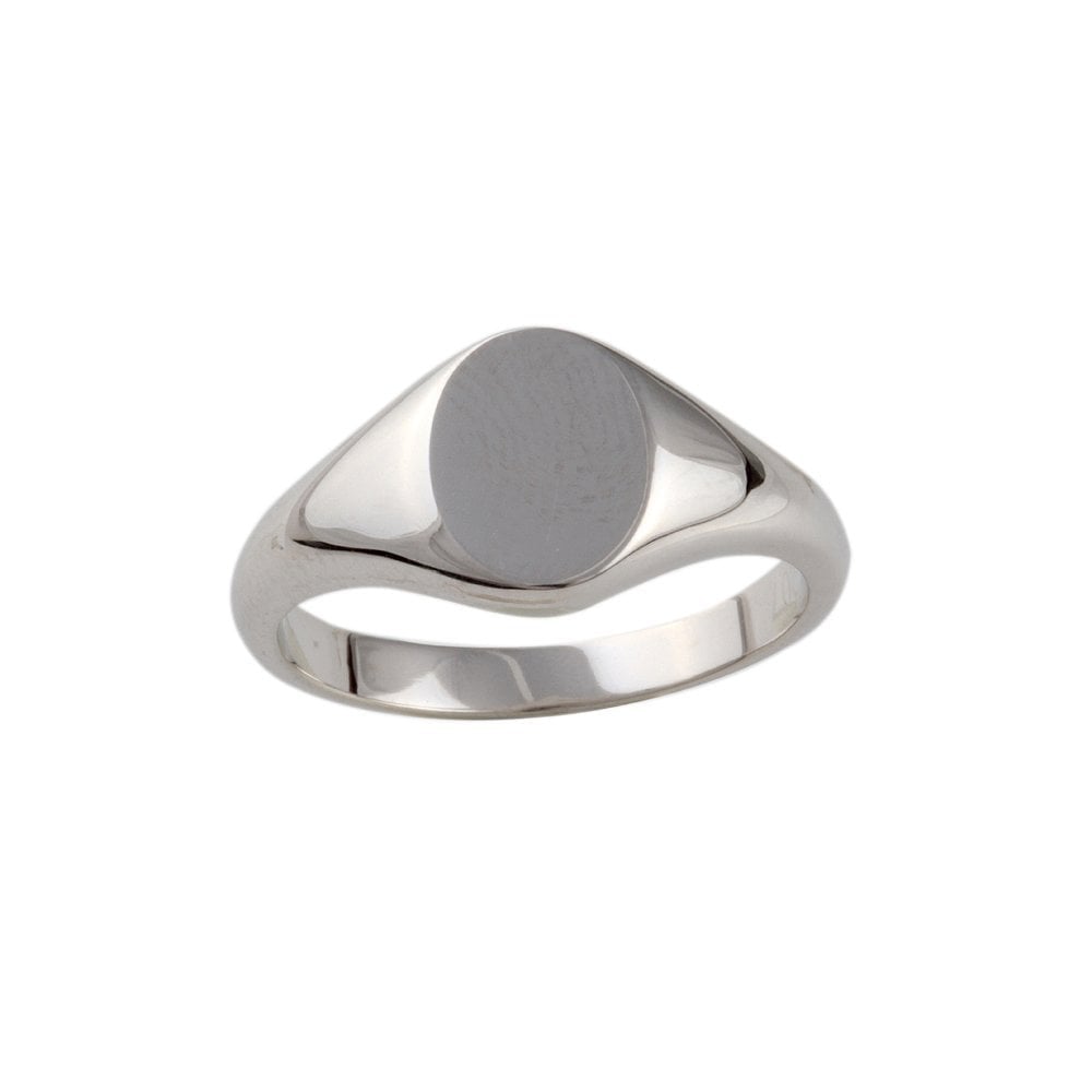 White Gold Oval Signet Ring