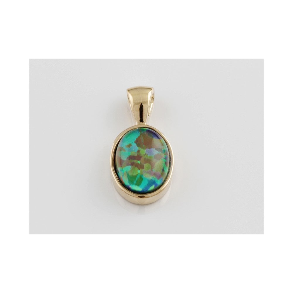 Gold opal triplet pendant
