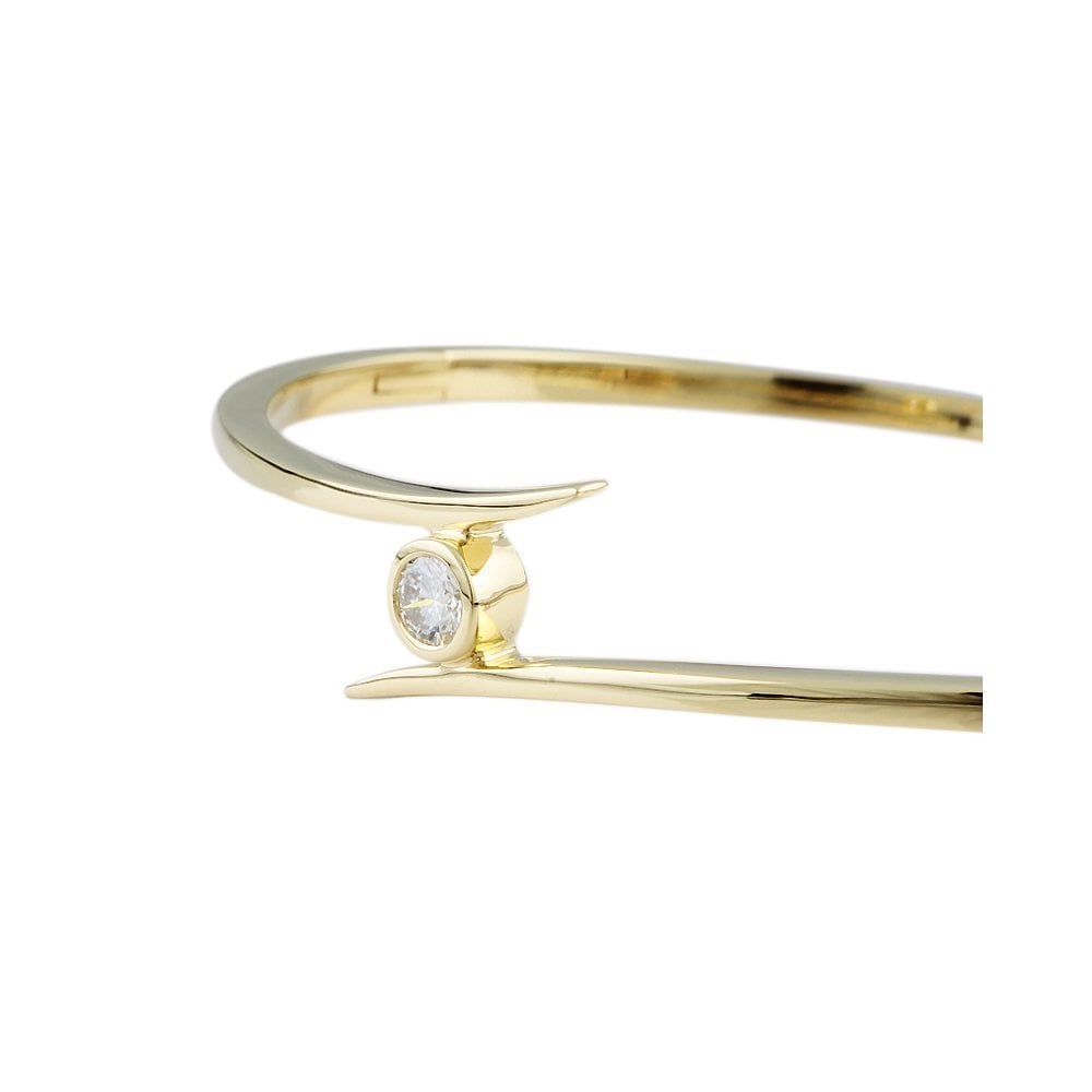9ct Yellow Gold Hinged Diamond Bangle 0.25