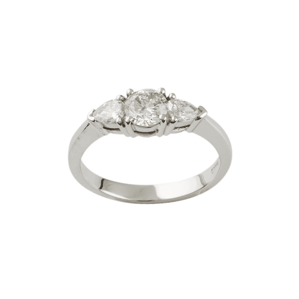 Platinum Diamond Three Stone Ring  0.80ct