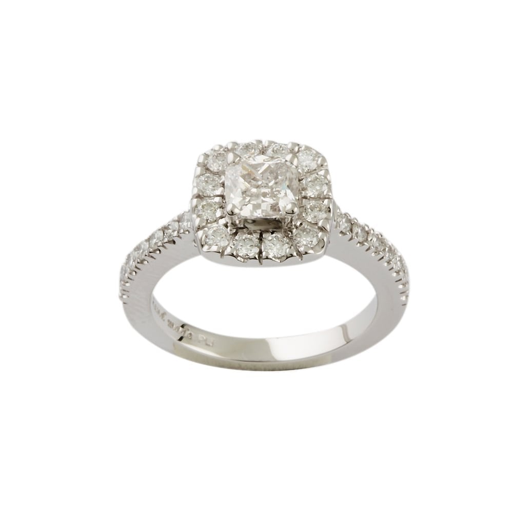 9ct white gold diamond cluster