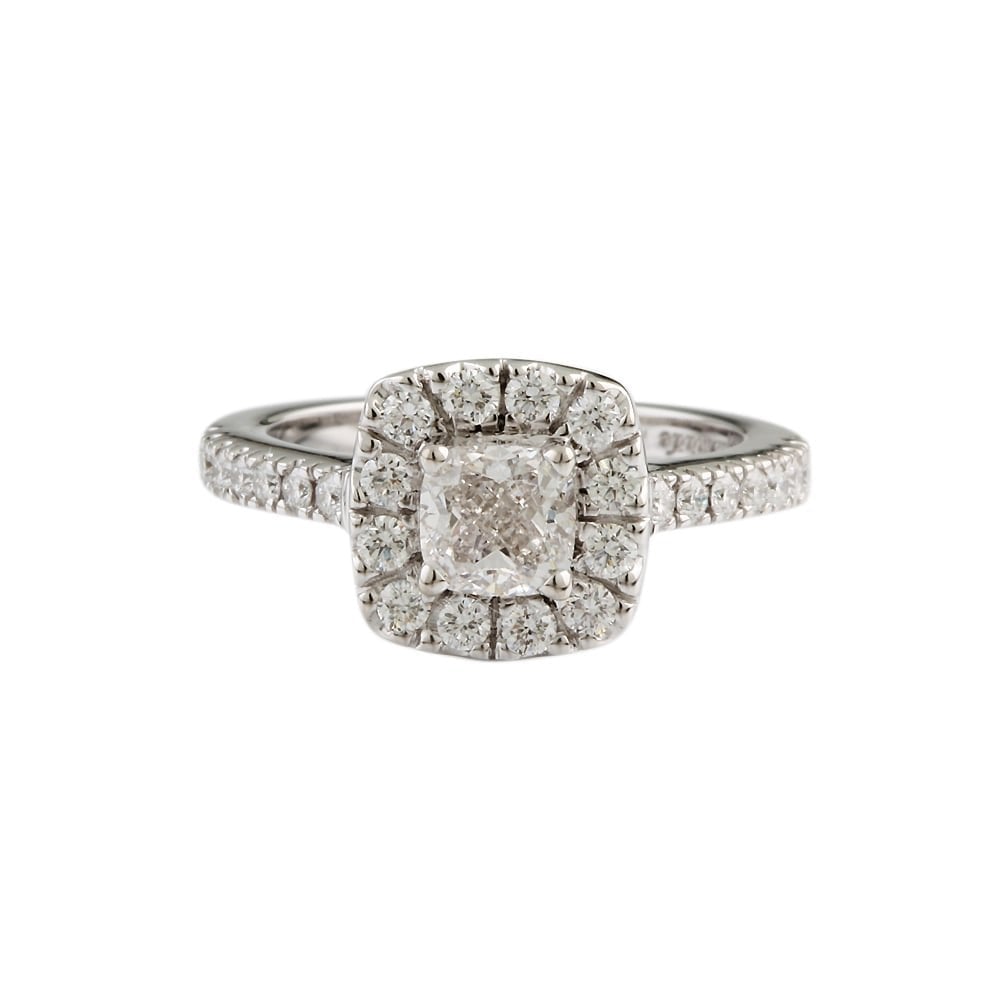 9ct white gold diamond cluster