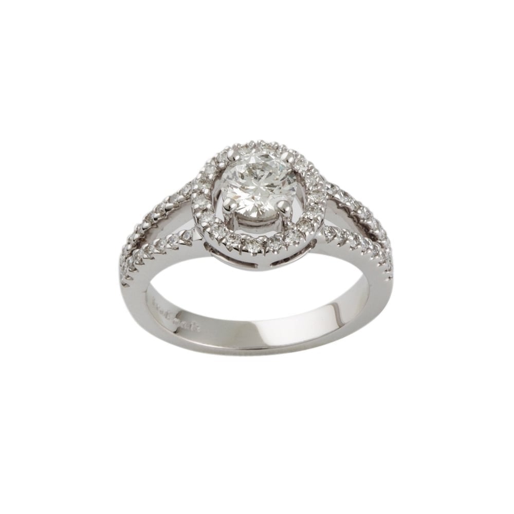 9ct White Gold Diamond Cluster Ring 0.99ct
