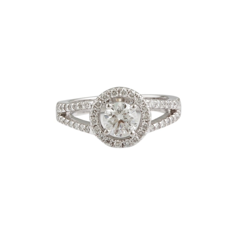 9ct White Gold Diamond Cluster Ring 0.99ct