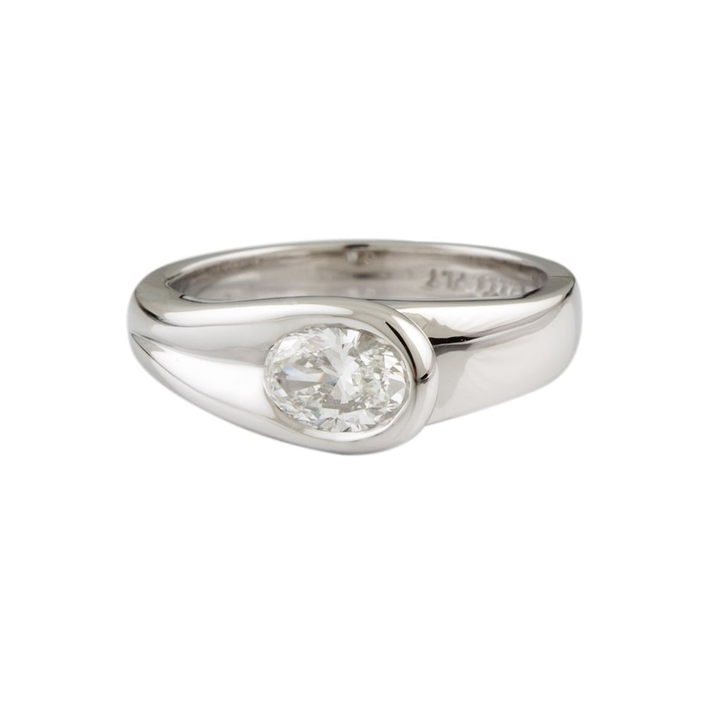 9ct white gold single stone diamond ring 0.51ct