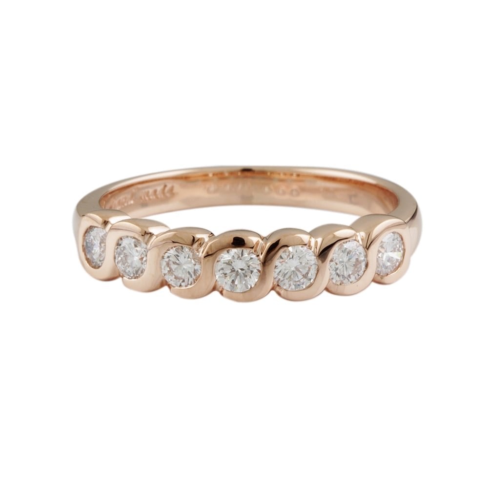 9ct yellow gold seven stone diamond ring