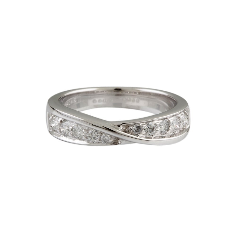 9ct White Gold Diamond Half Eternity Ring 0.35ct