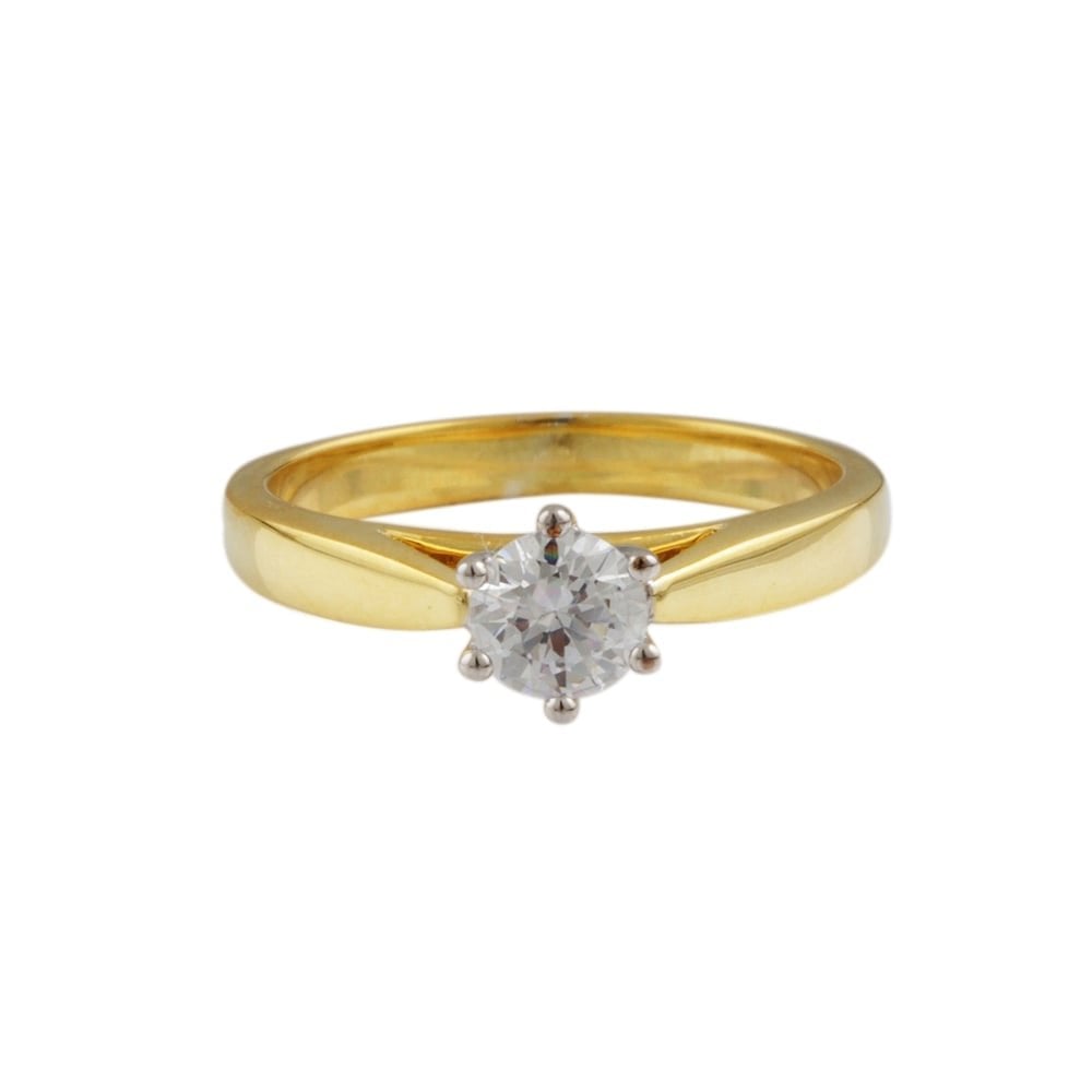 9ct yellow gold diamond solitaire ring 0.33ct