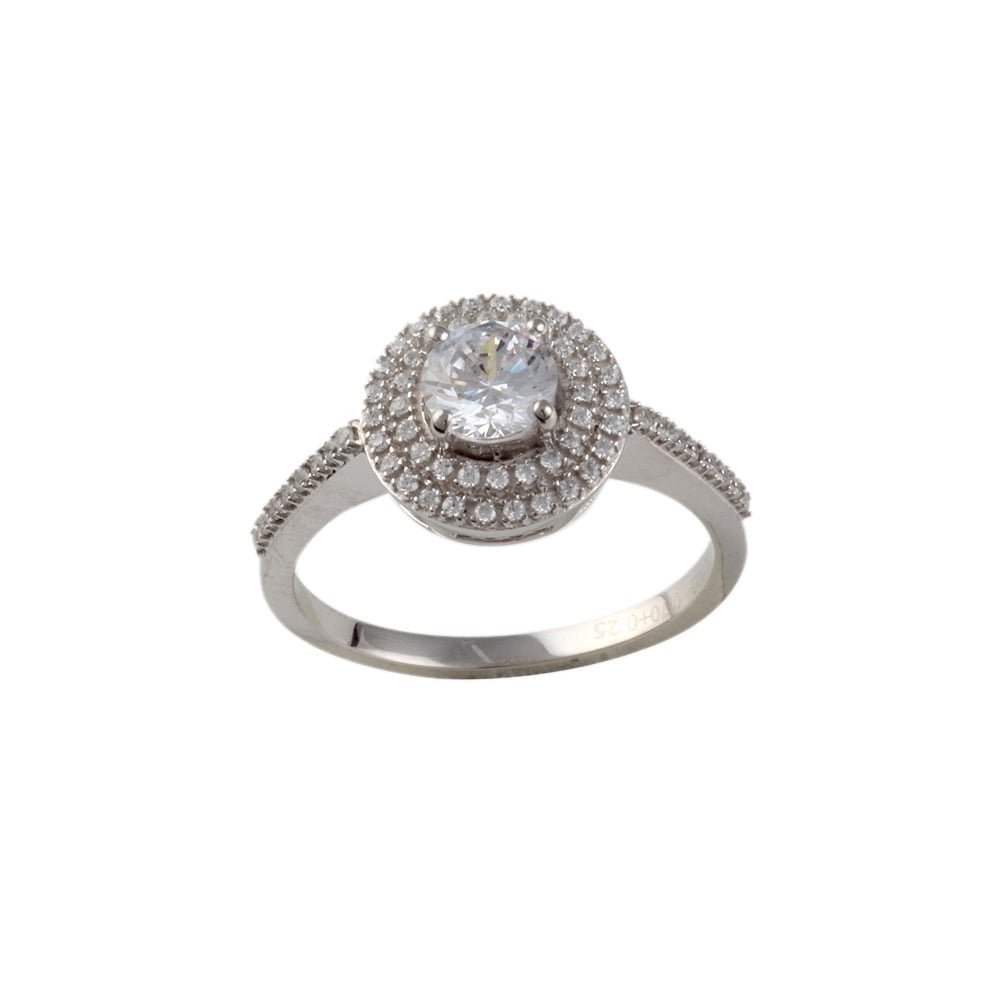 9ct White Gold Diamond Cluster Ring 0.90ct