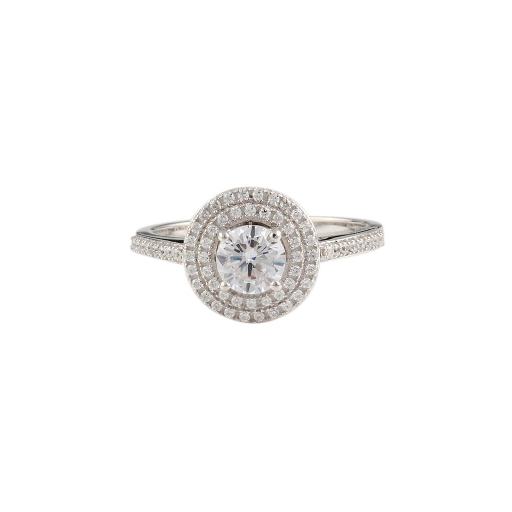 9ct White Gold Diamond Cluster Ring 0.90ct