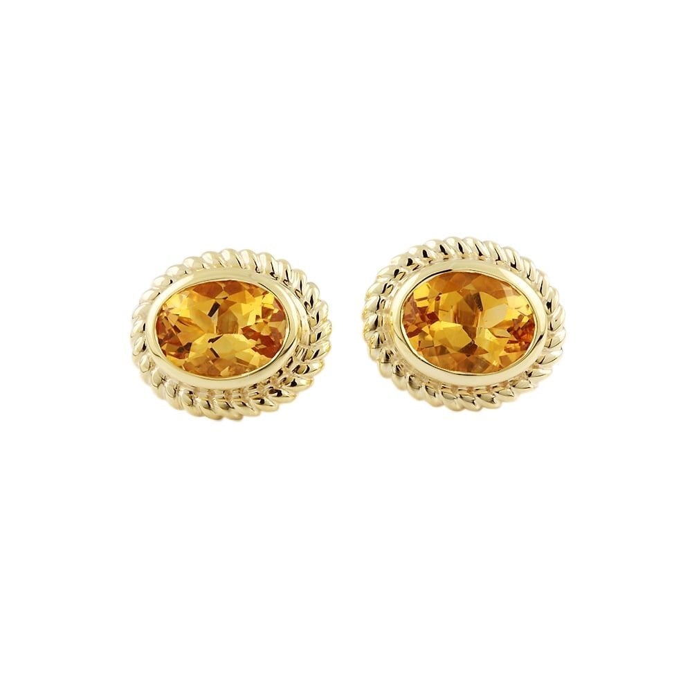 18ct yellow gold citrine stud earrings
