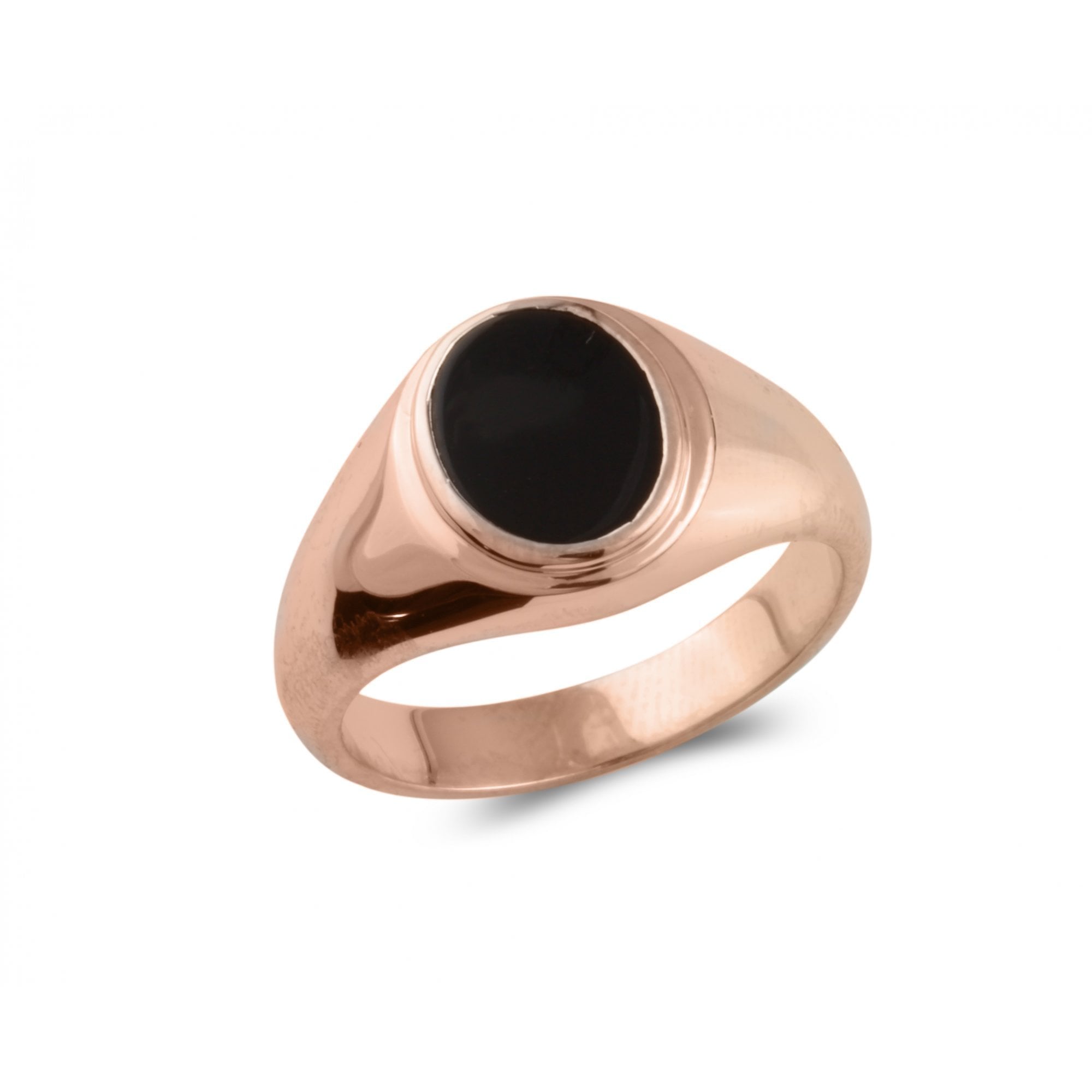 9ct Rose Gold Oval Onyx Signet Ring