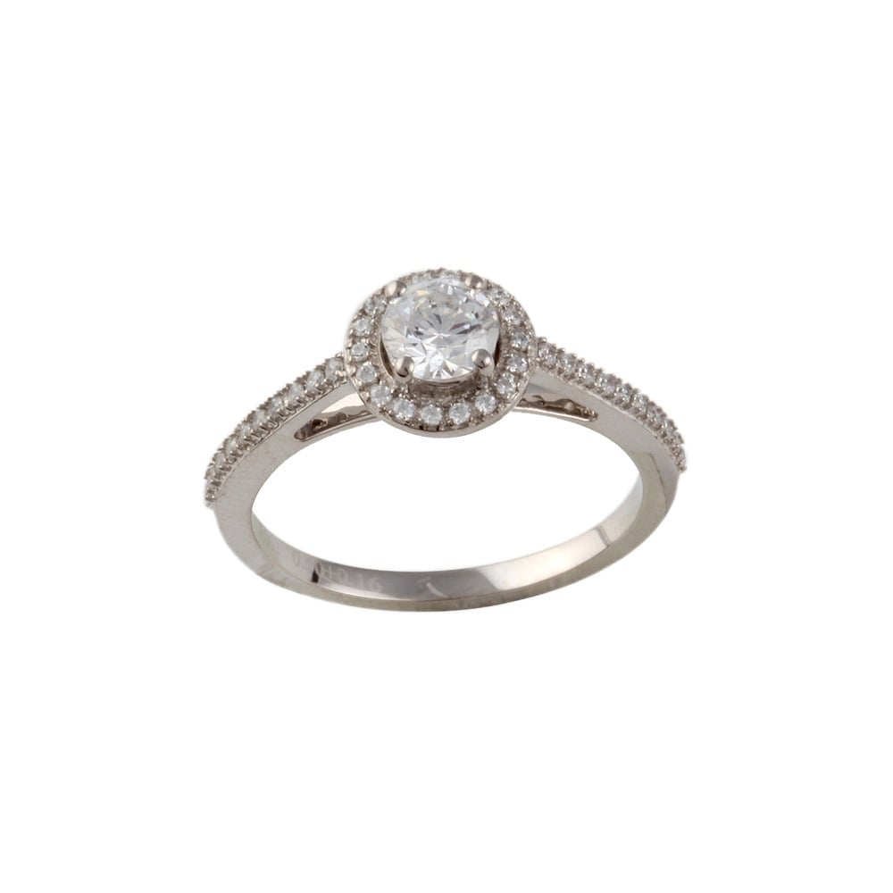 9ct white Gold Diamond Cluster Ring 0.62ct