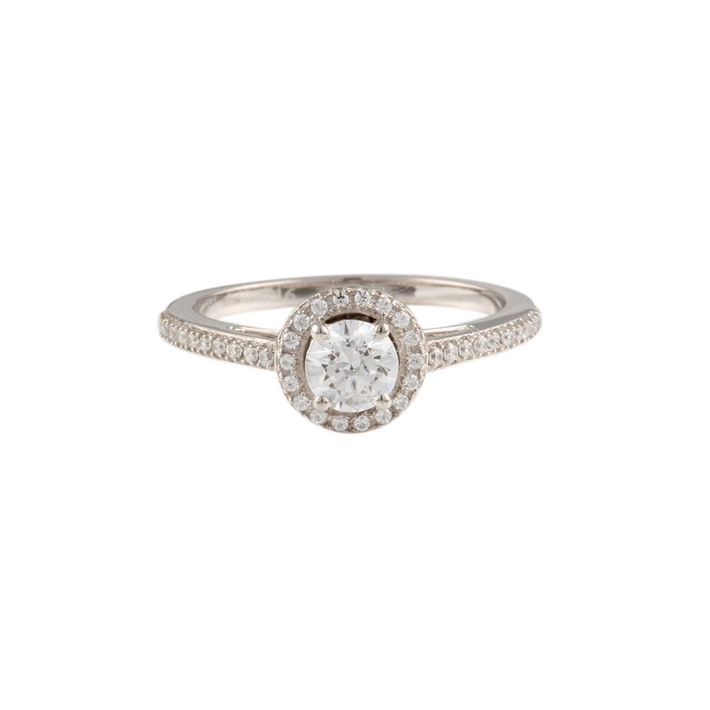 9ct white Gold Diamond Cluster Ring 0.62ct
