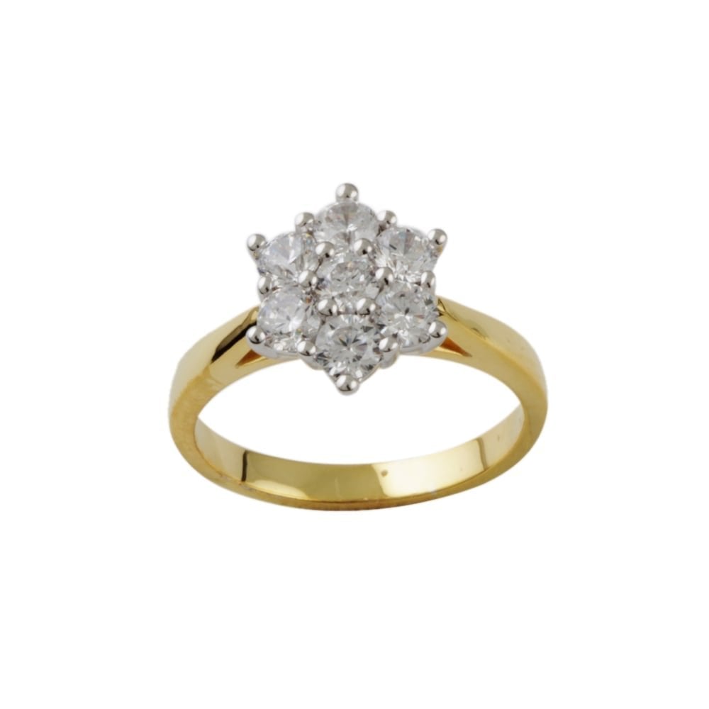 9ct yellow gold diamond cluster ring 0.50ct