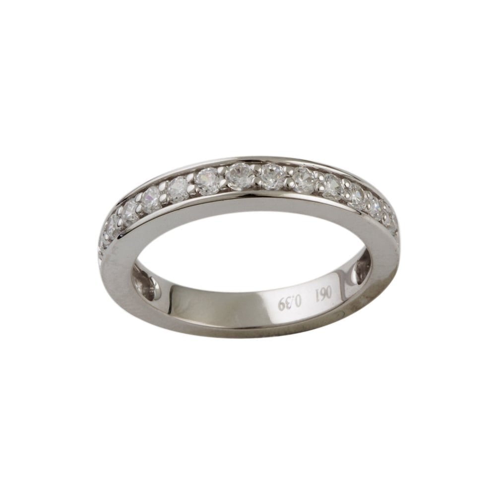 9ct White Gold Channel Set Diamond Half Eternity Ring 0.40ct