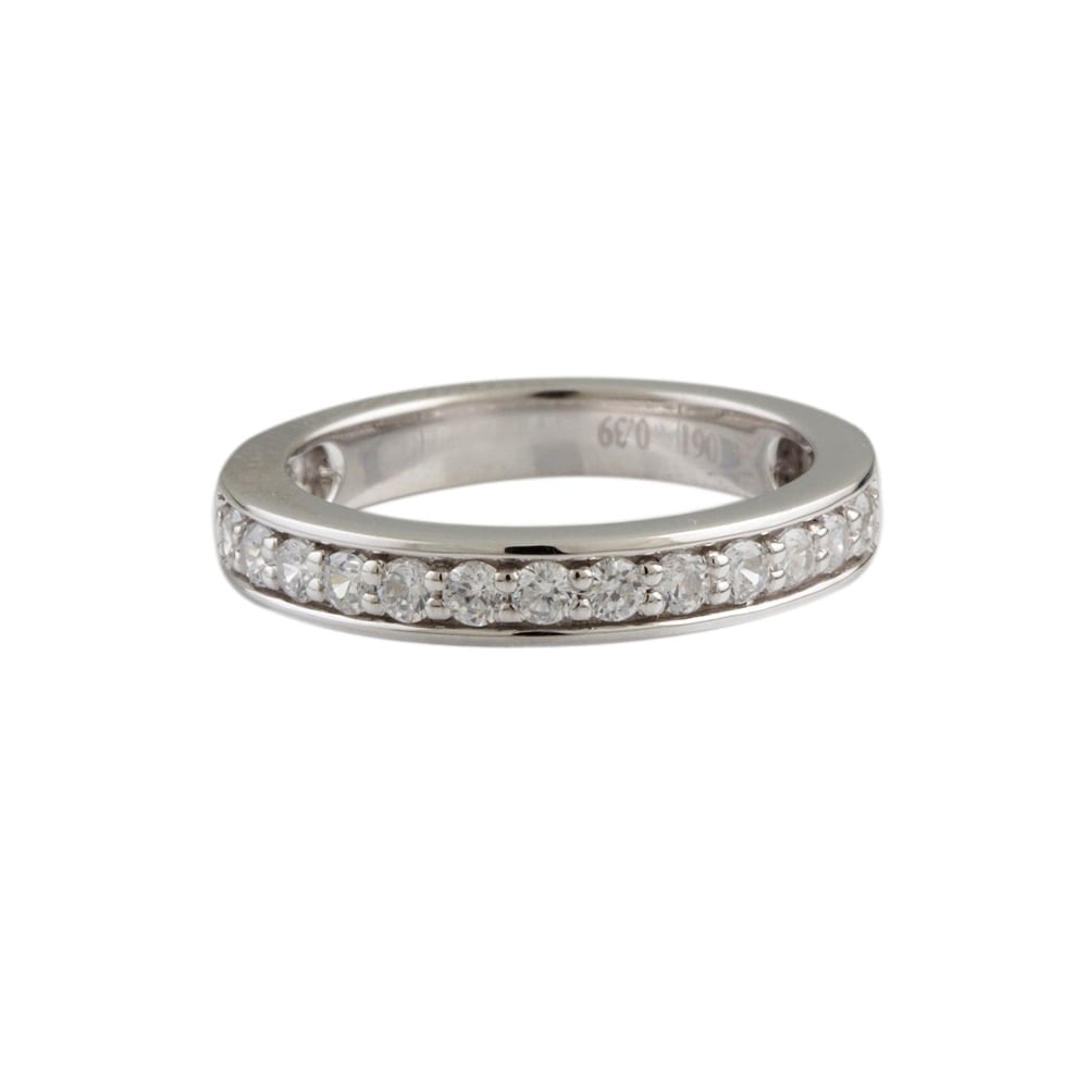 9ct White Gold Channel Set Diamond Half Eternity Ring 0.40ct