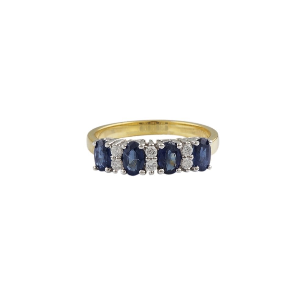 yellow and white gold Sapphire and Diamond ring