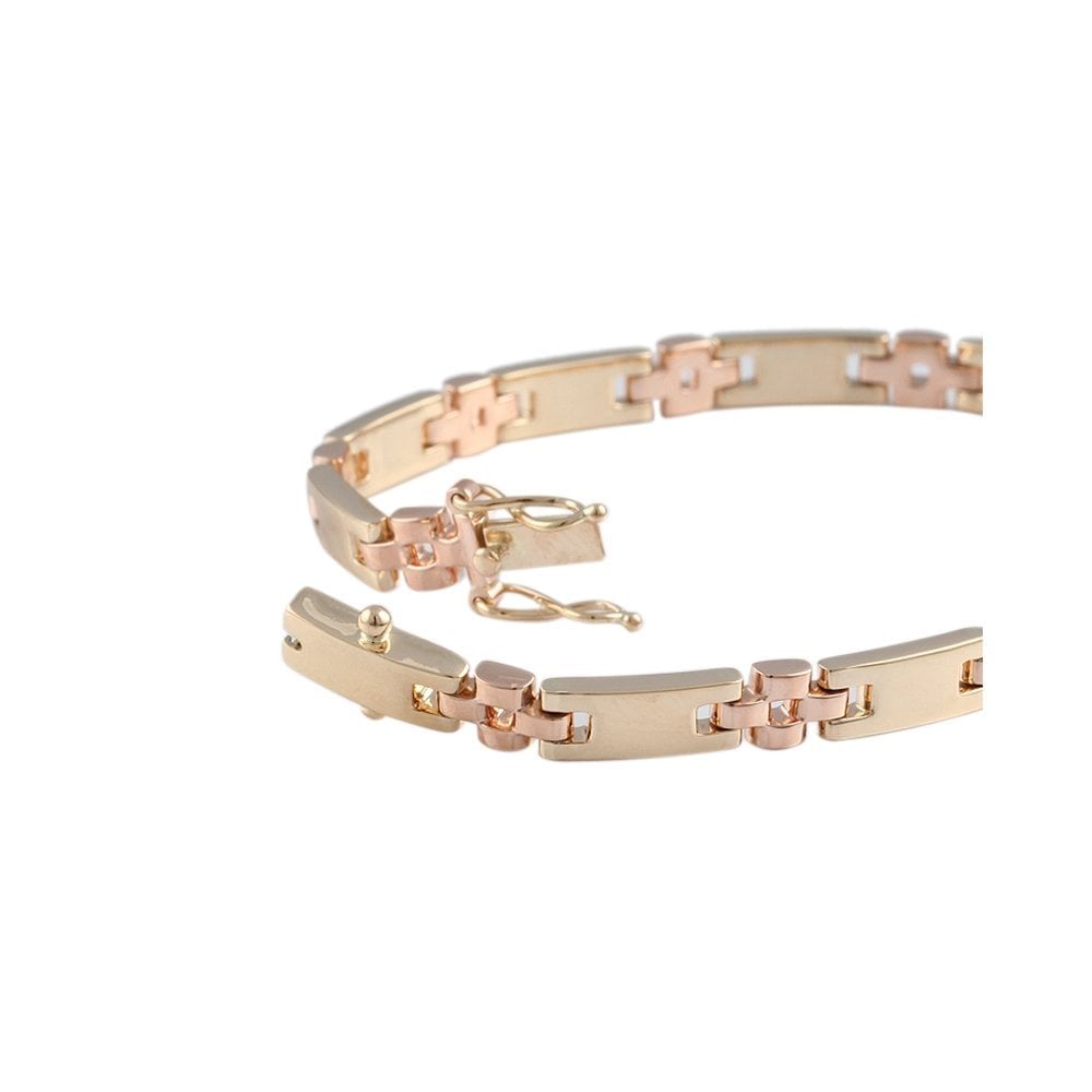 Yellow and Rose Gold Multi Link Fancy Unisex Bracelet