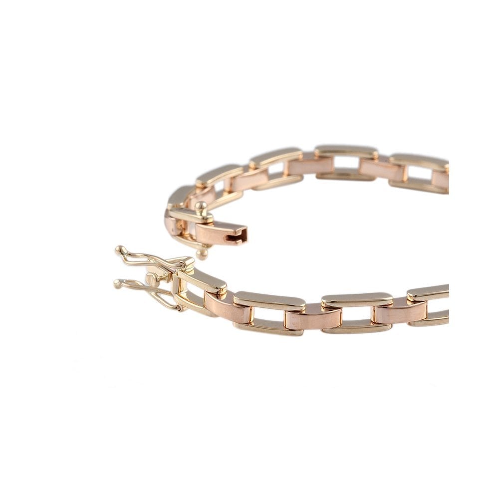 Yellow and Rose Gold Multi Link Fancy Unisex Bracelet