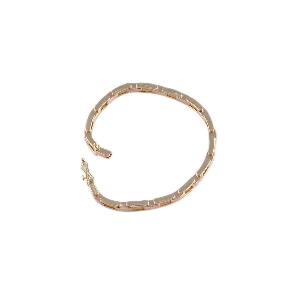 Yellow and Rose Gold Multi Link Fancy Unisex Bracelet