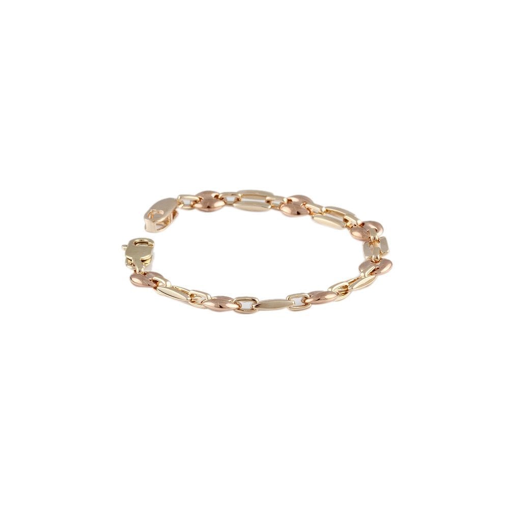 Yellow and Rose Gold Multi Link Fancy Unisex Bracelet