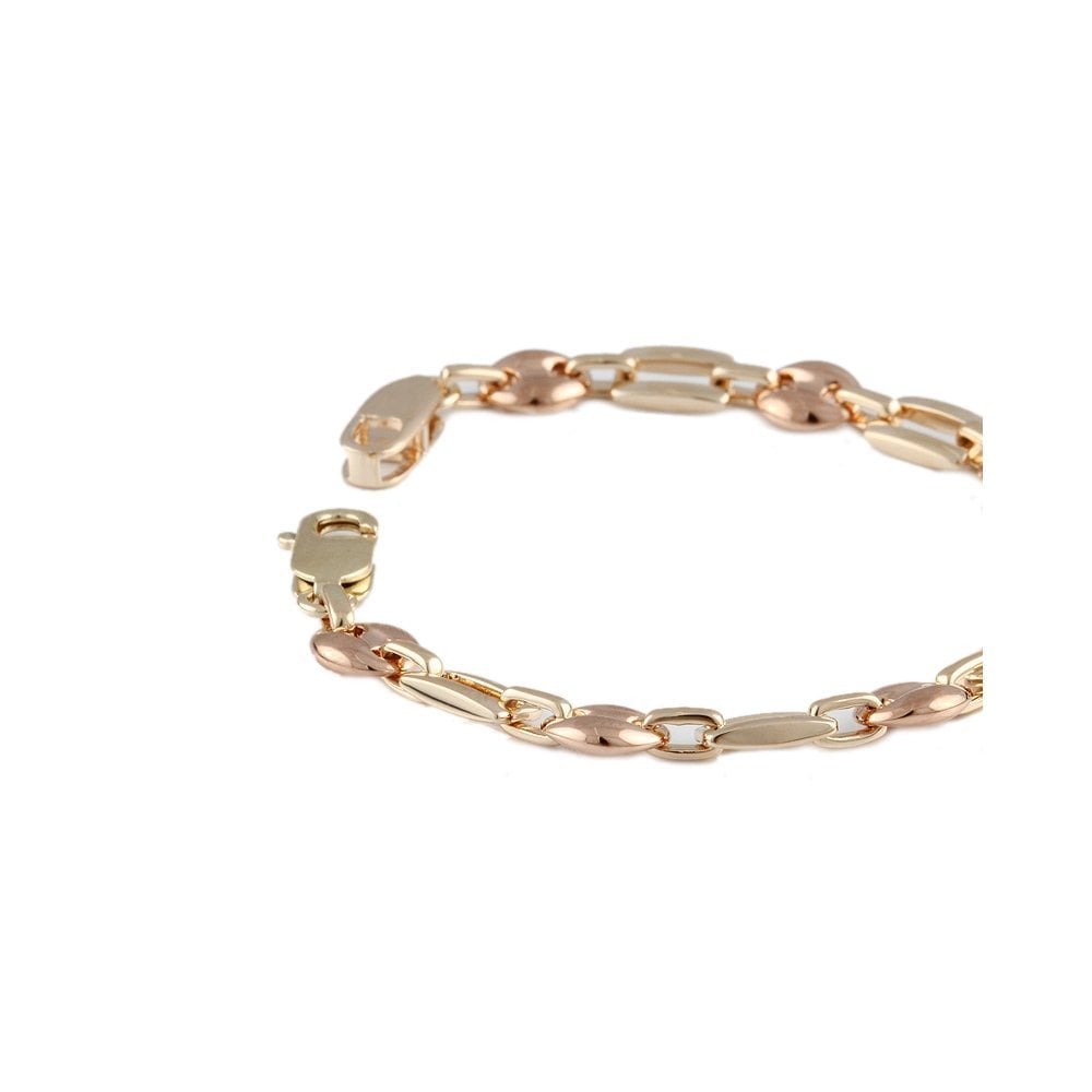 Yellow and Rose Gold Multi Link Fancy Unisex Bracelet