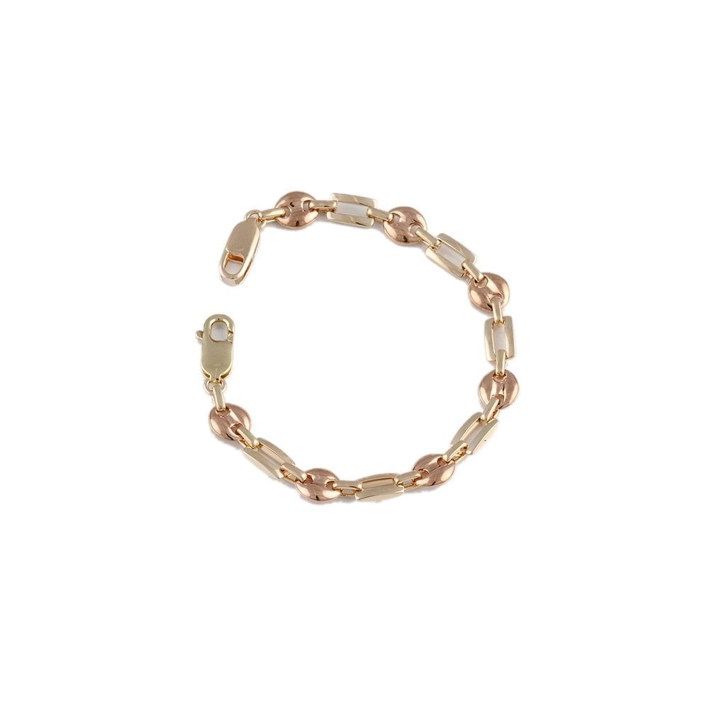 Yellow and Rose Gold Multi Link Fancy Unisex Bracelet