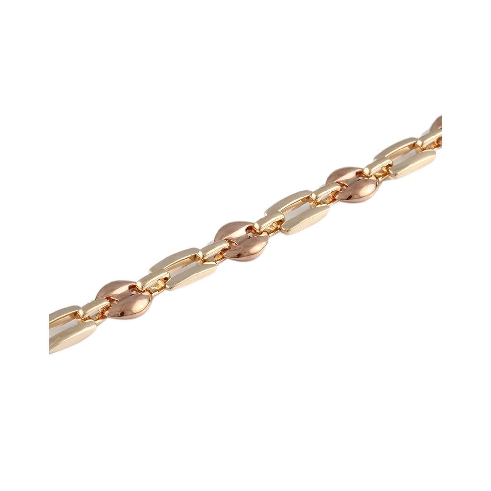 Yellow and Rose Gold Multi Link Fancy Unisex Bracelet