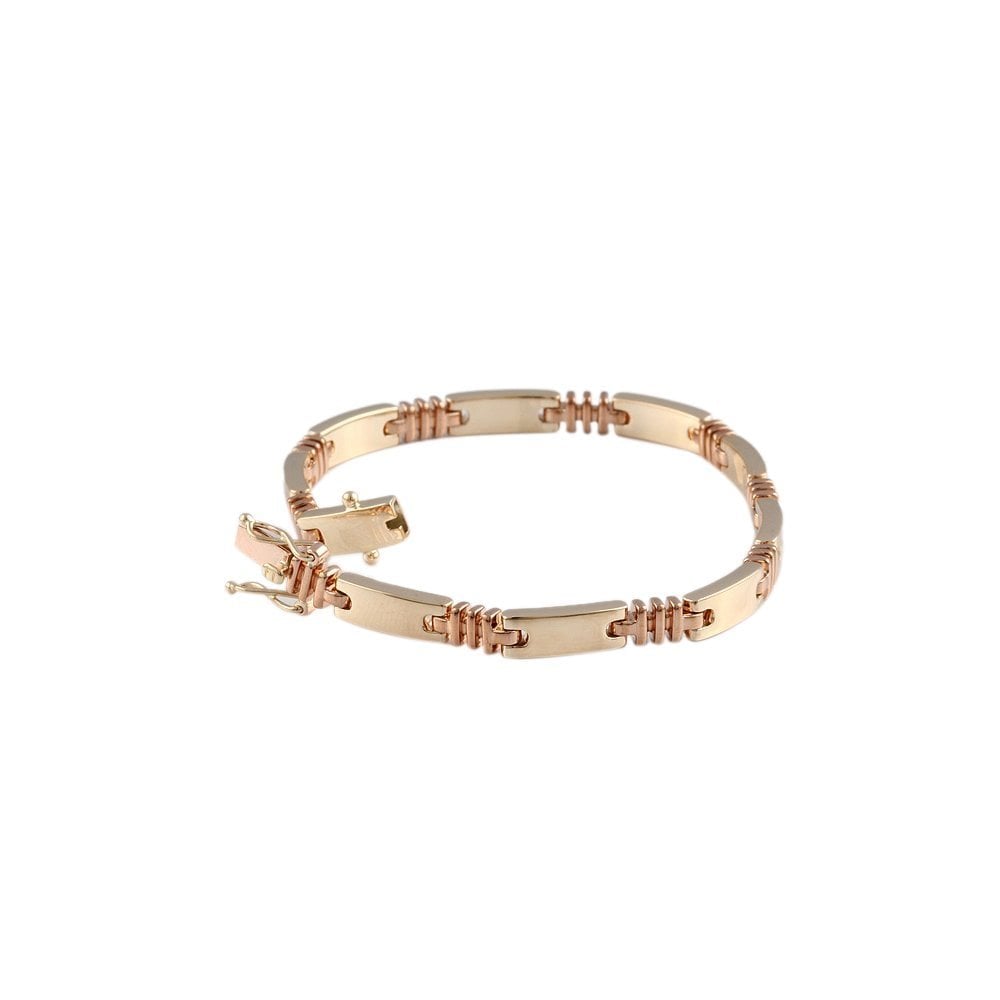 Yellow and Rose Gold Multi Link Fancy Unisex Bracelet