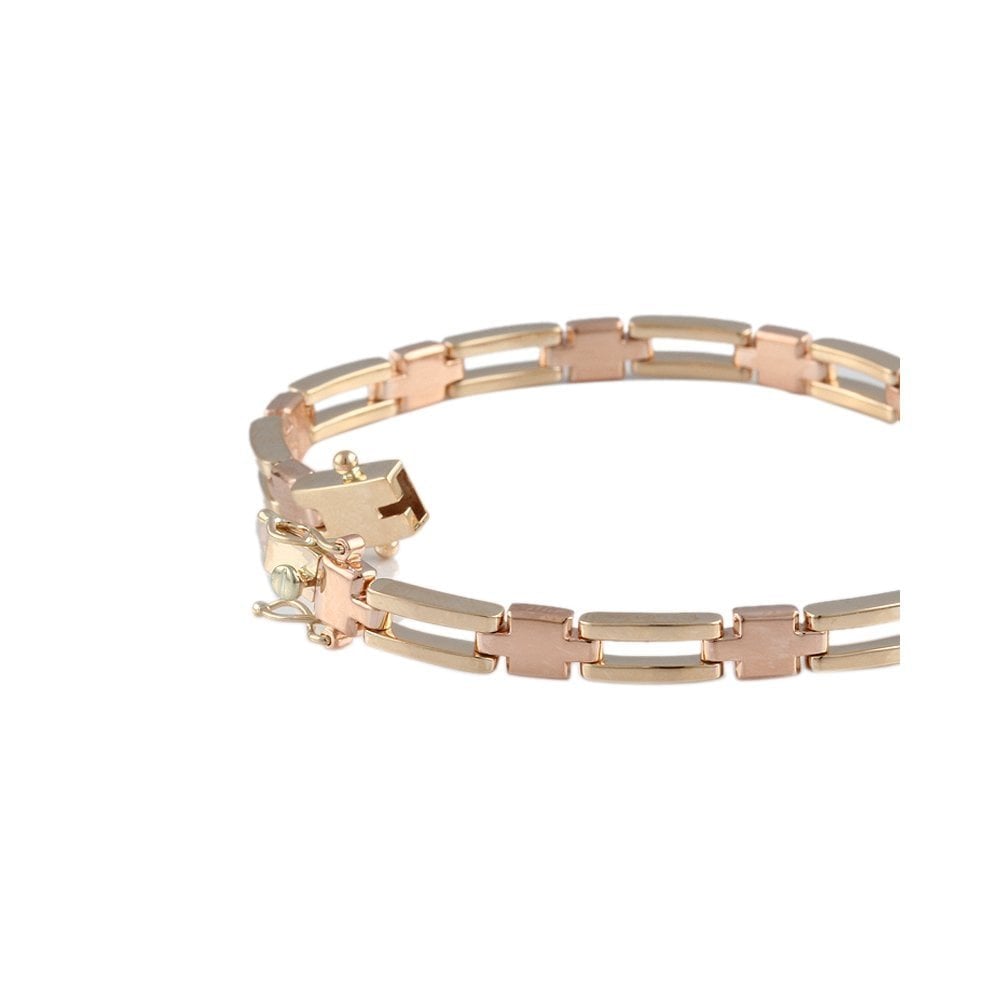 Yellow and Rose Gold Multi Link Fancy Unisex Bracelet