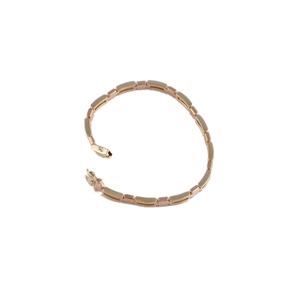 Yellow and Rose Gold Multi Link Fancy Unisex Bracelet