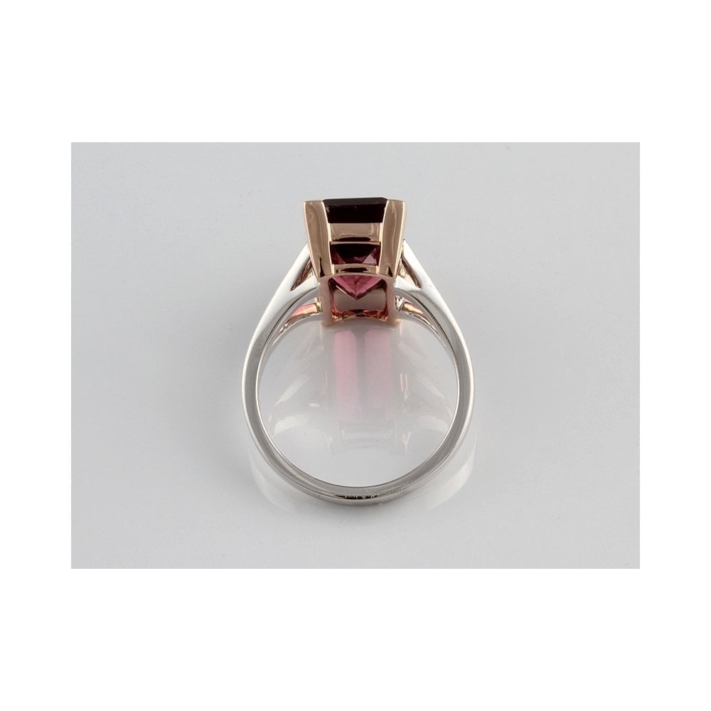 Bespoke 9ct White And Rose Gold Single Stone Tourmaline Ring 6.45ct
