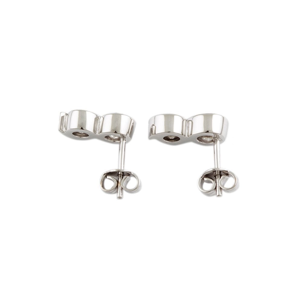 White Gold 1.25ct Round Brilliant Cut Diamond Two Stone Drop Earrings