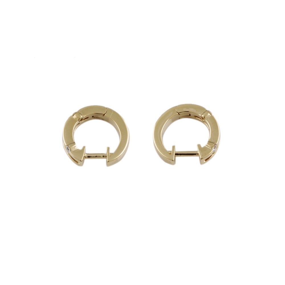 Yellow Gold 0.15ct Round Brilliant Cut Hoop Earrings
