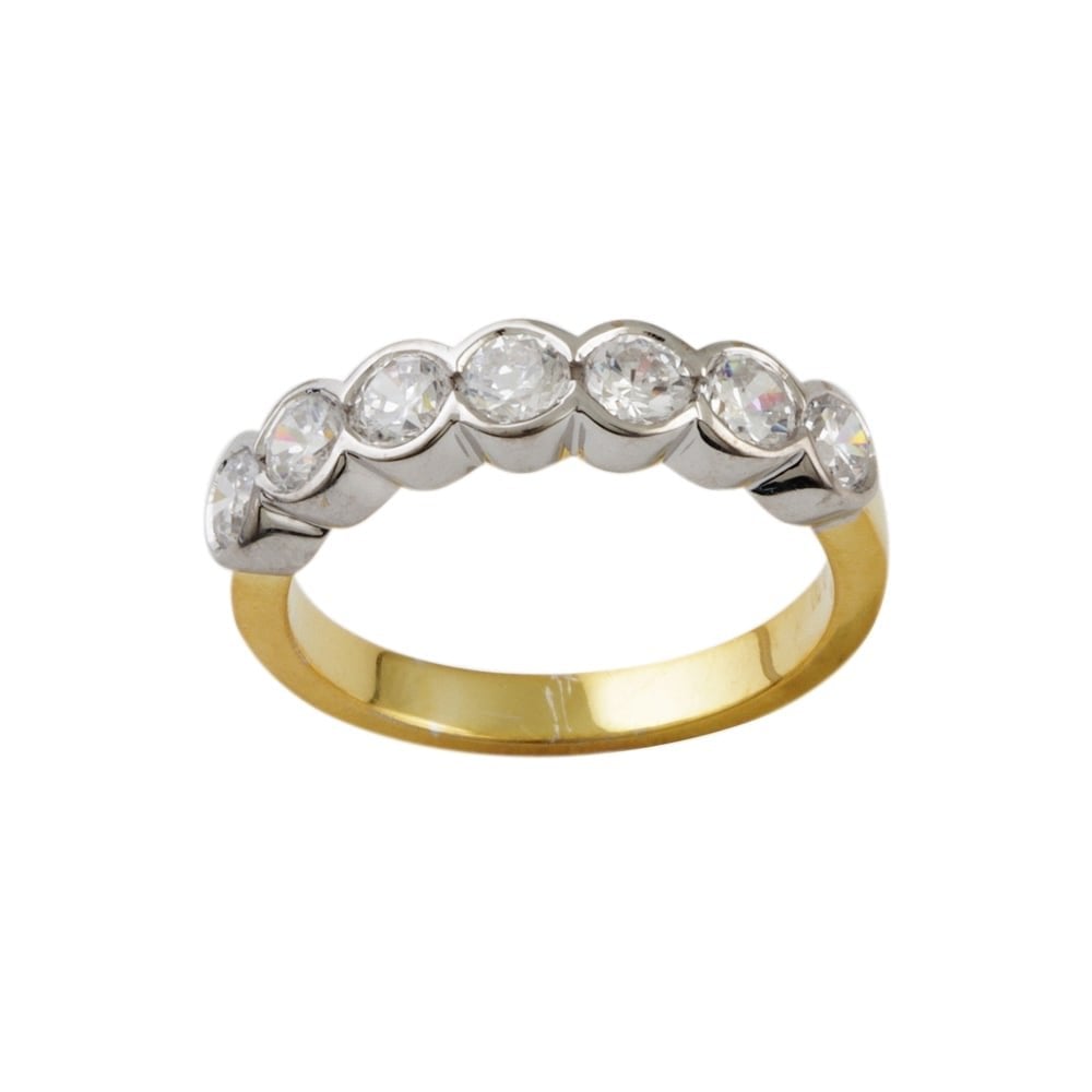 9ct yellow and white gold half eternity ring 0.70ct