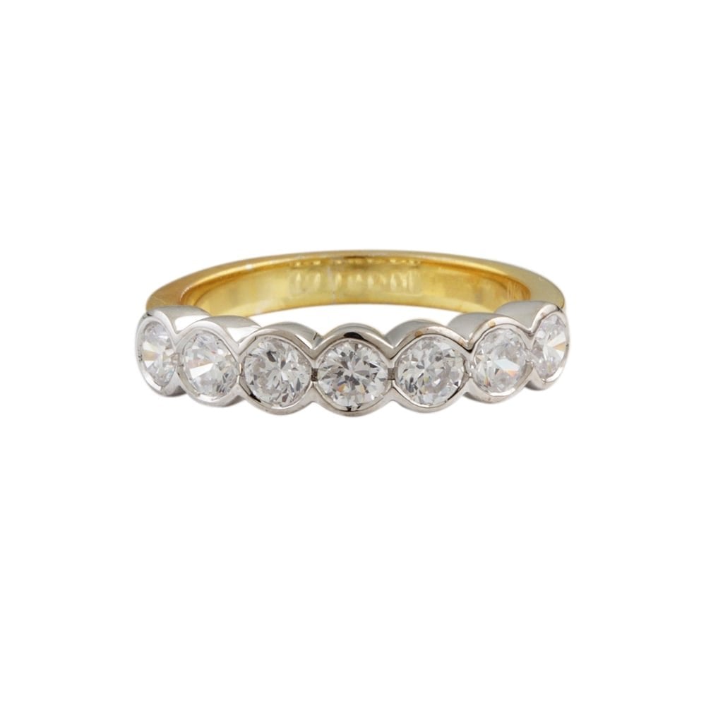 9ct yellow and white gold half eternity ring 0.70ct