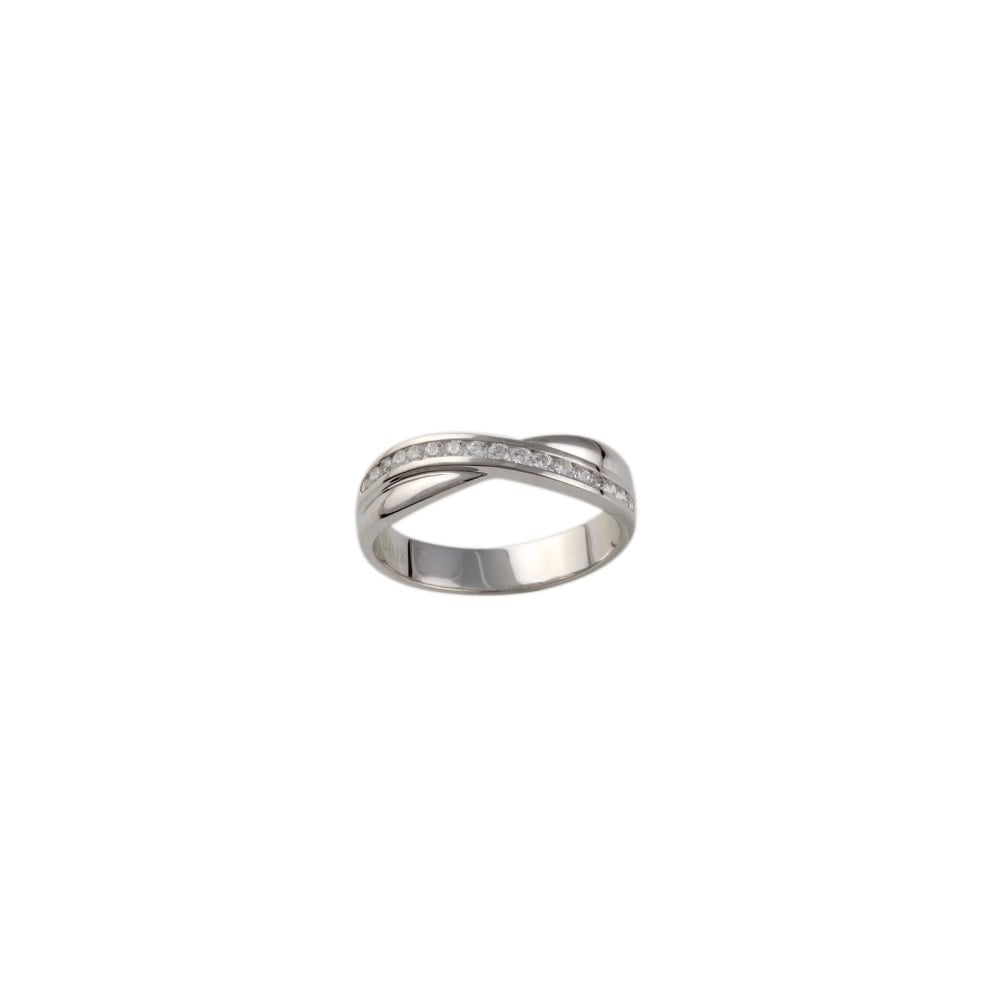 9ct white gold Diamond crossover Eternity ring 0.18ct