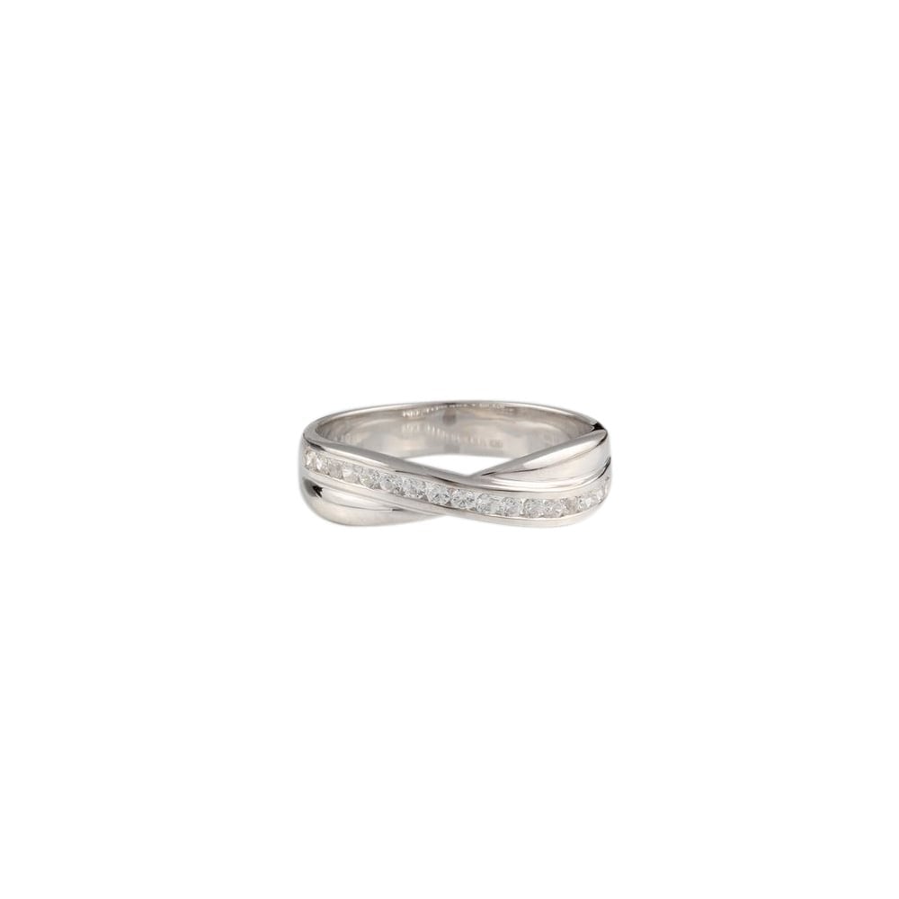 9ct white gold Diamond crossover Eternity ring 0.18ct